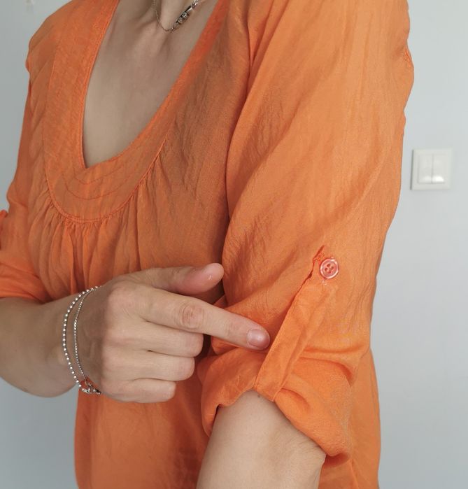 Zinka jedwabna bluzka L 40 zwiewna delikatna