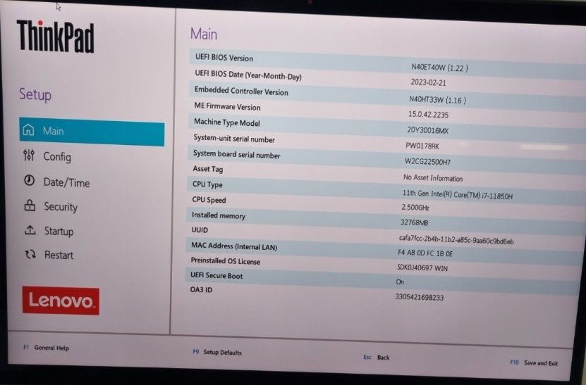 Thinkpad P1 GEN4(G4), I7-11850H, RTX3070, 4K, dotyk, DCI P3, Carbon