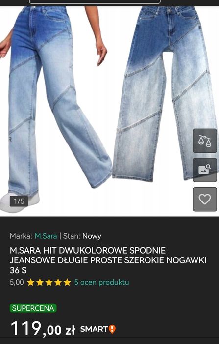 ładne spodnie jeansowe elastyczne S cieniowane  M. Sara
