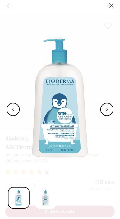 Bioderma emulsja do mycia dzieci i niemowląt