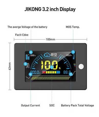 LCD JK do BMS JK Wyświetlacz do BMS JK 3,2''