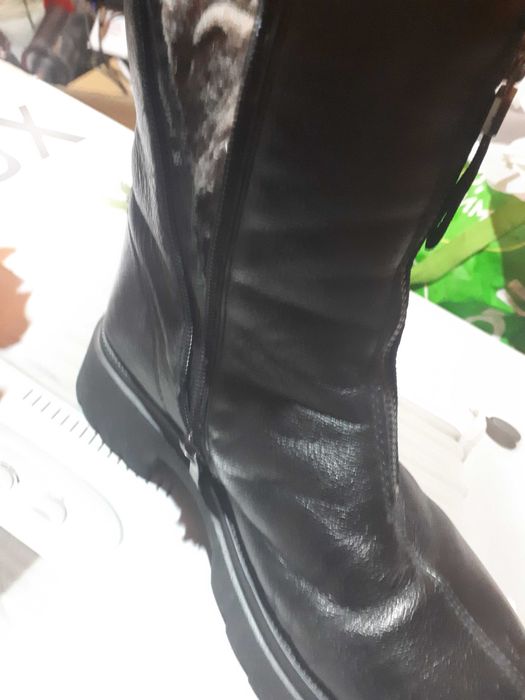 Круті ! теплі мякі черевики шкіра хутро 37 38 розмір устілка 24 см