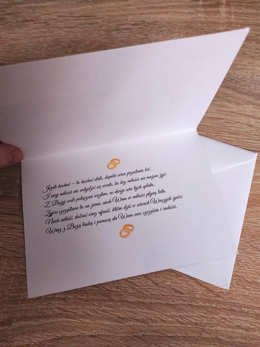 Kartka ręcznie robiona na ślub/wesele "W dniu ślubu"