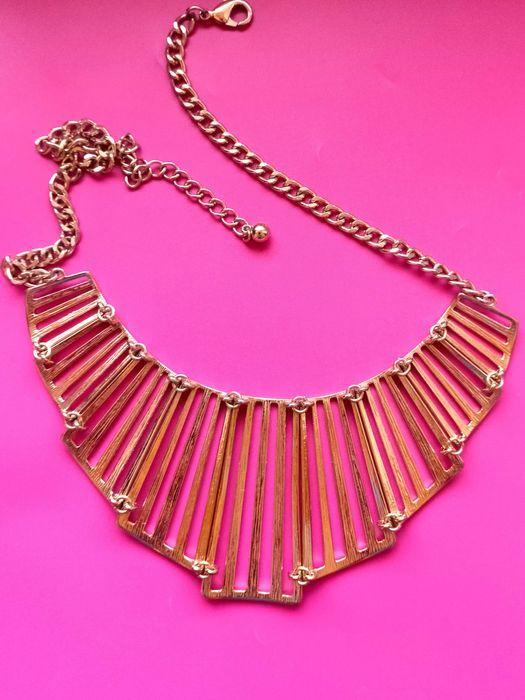 Złoty naszyjnik kolia metalowa