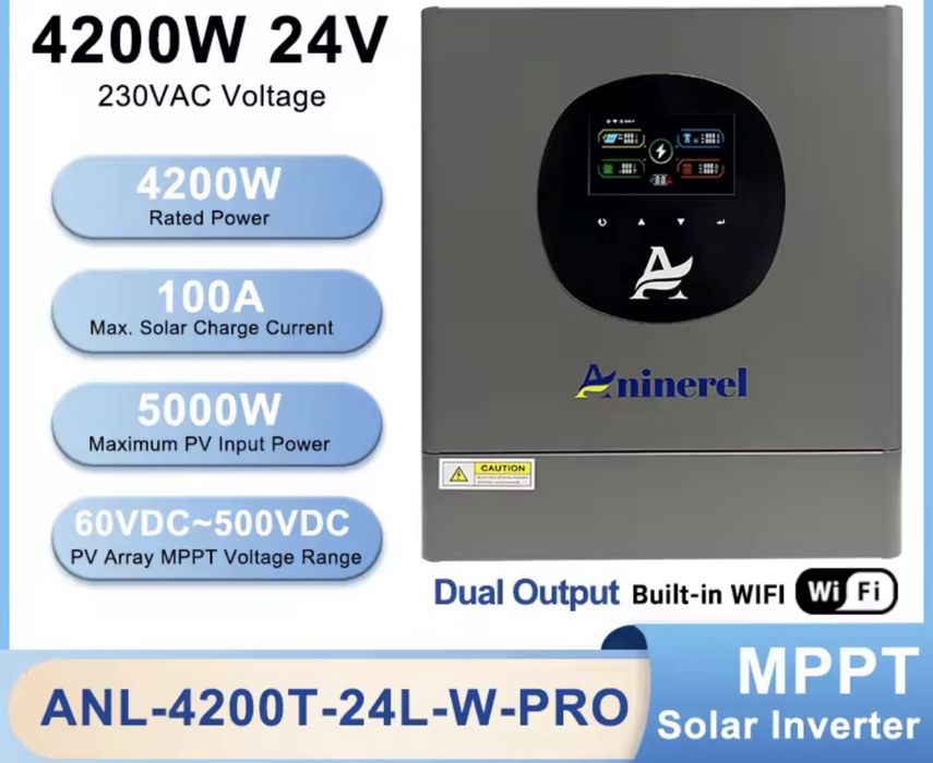 Гібридний інвертор Aninerel (Anenji) 4.2кВт 24В WiFi