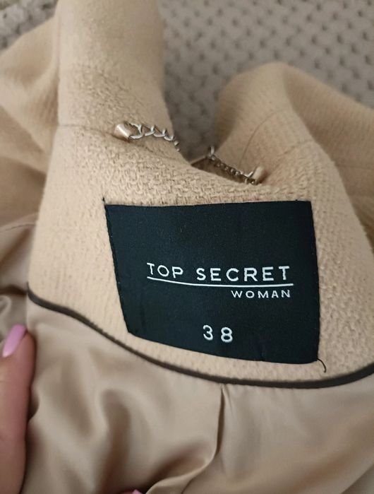 Płaszcz z wełną Top Secret camel