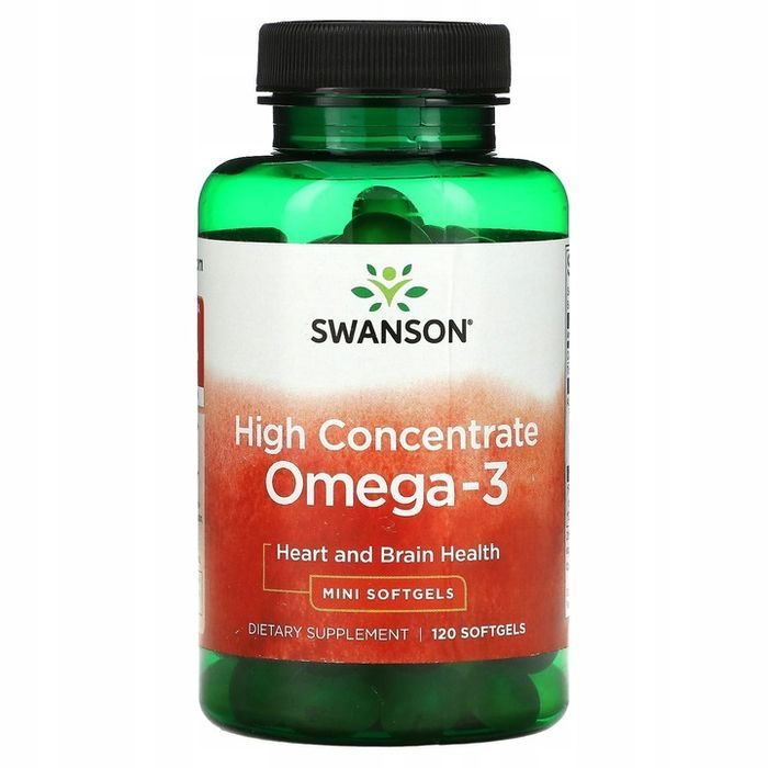 swanson, wysoki koncentrat z kwasami omega-3, 120 minikapsułek