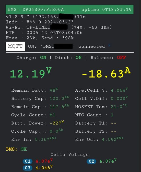Wi-Fi Модуль для віддаленого контролю Smart BMS JBD JK