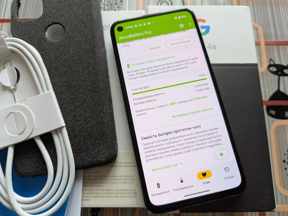 ІДЕАЛ Google Pixel 4a4G 6-128Gb Just Black/Neverlock/2-Sim/NFC/АКБ 100