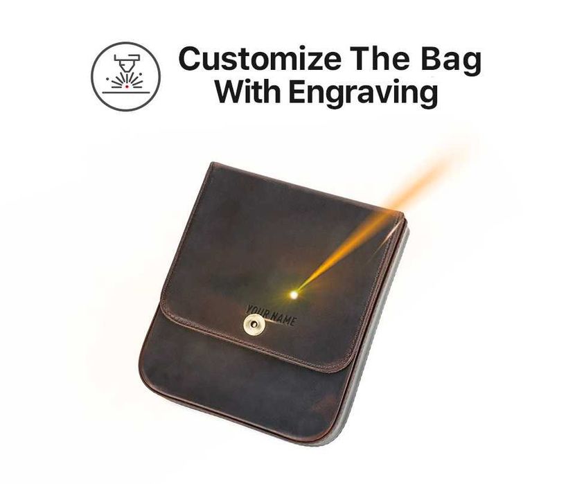 Estojo organizador de charutos personalizado em pele de bovino.
