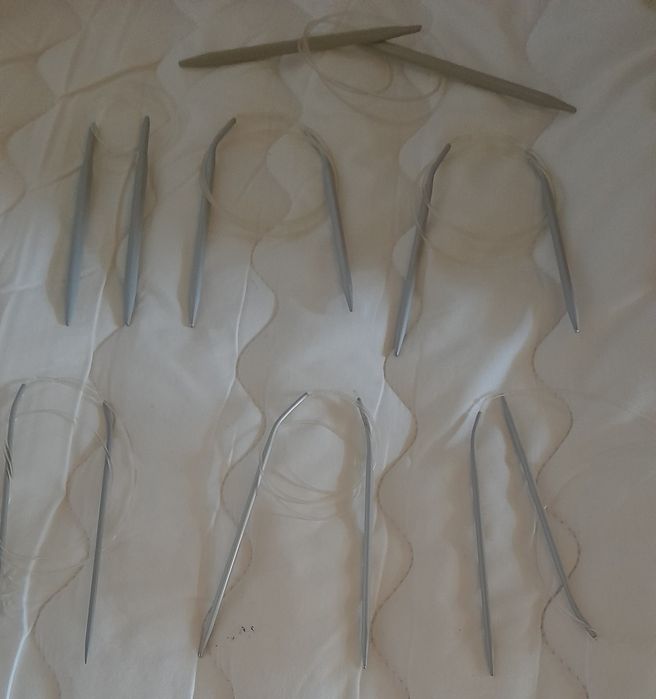 Agulhas para tricô rectas e circulares - Bom estado