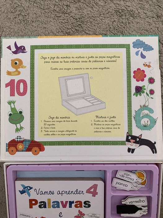 Jogo didáctico aprender palavras e números