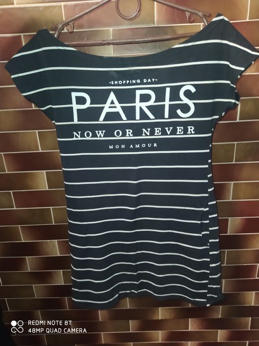 Туніка в чорно-білу полоску