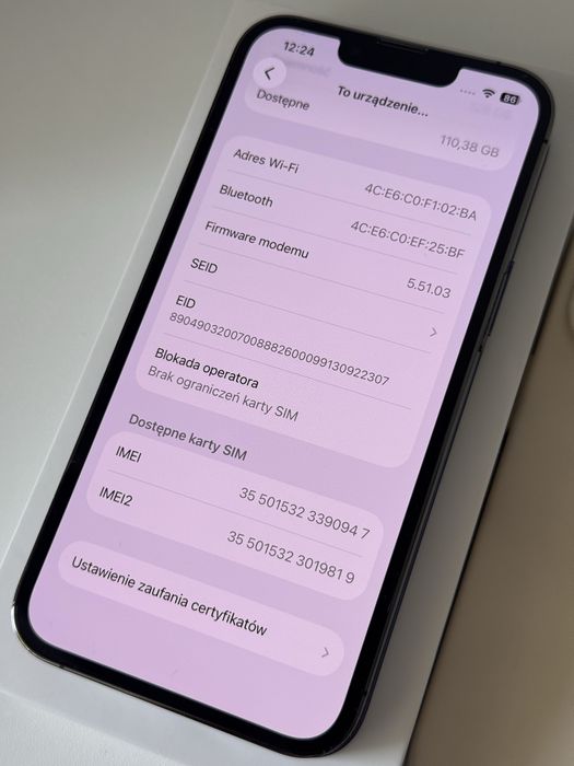 iPhone 13 Pro Nowa Bateria 100% 128Gb