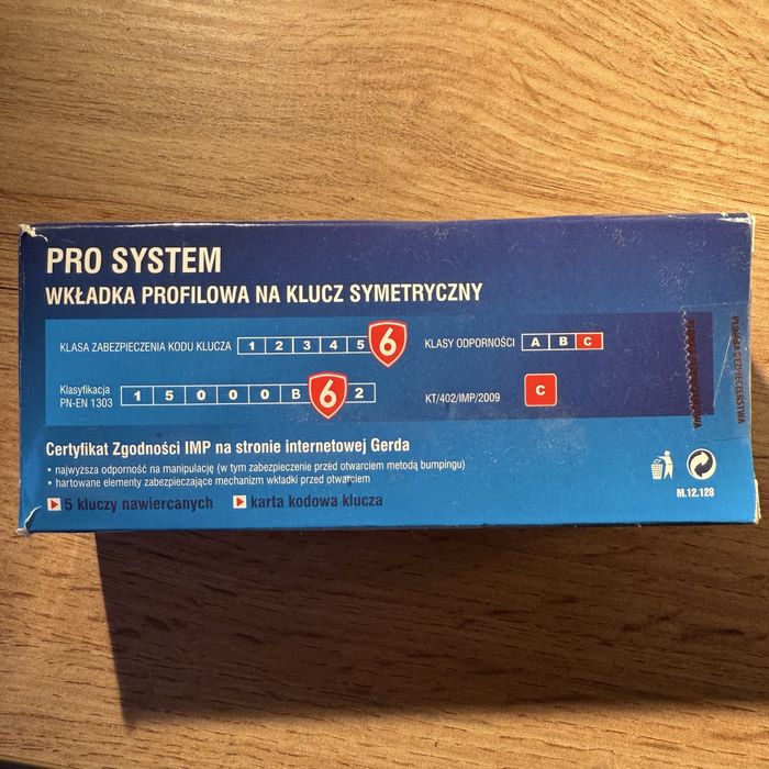 Wkładka do drzwi Gerda Pro System kl. 6C 35/50 + 40/55G jednego klucza