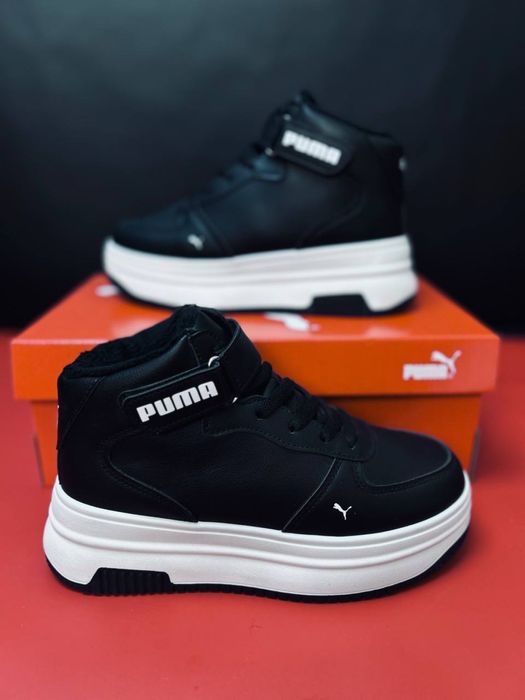 Кожаные кроссовки Пума / зимние красовки Пума / ботинки Puma / Нлвинка