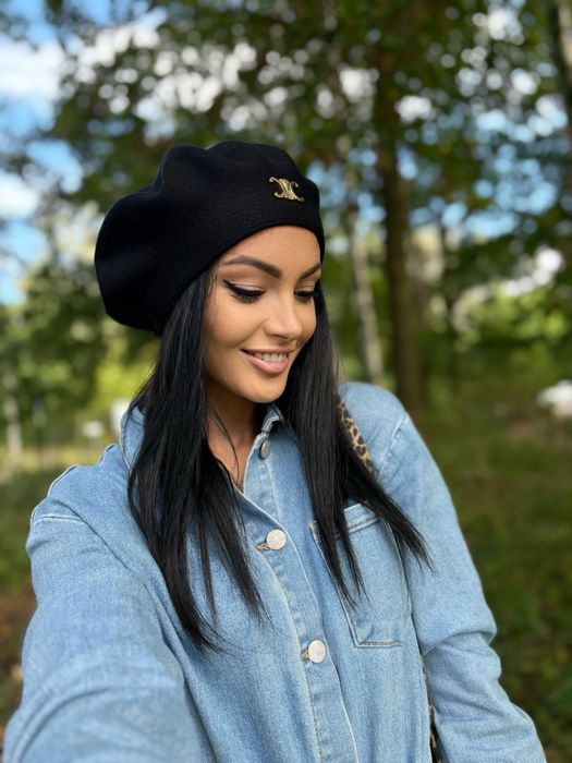 Beret damski czarny