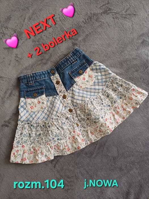 NEXT spódniczka  r.104  + 2 bolerka  J.NOWE