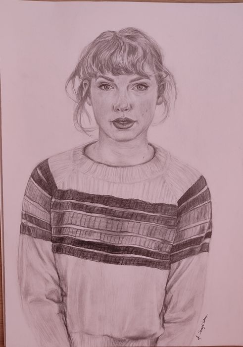 Portret Taylor Swift rysunek A3 ołówek