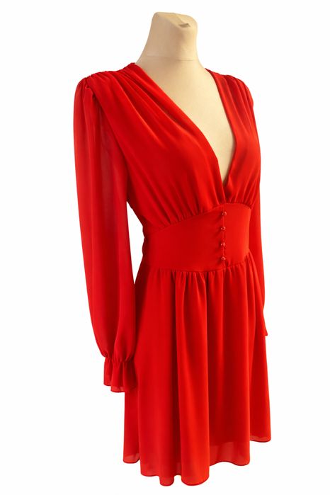 Czerwona sukienka z długim rękawkiem rozmiar M