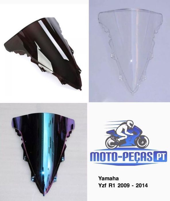 viseira nova yamaha yzf R1 ano 2009 ate 2014   vidro bolha