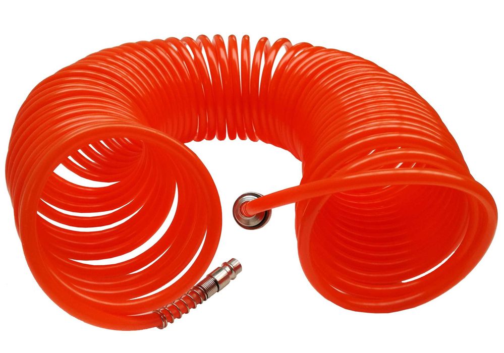 WĄŻ PNEUMATYCZNY SPIRALNY 15m Przewód Do Kompresora Ze Złączkami