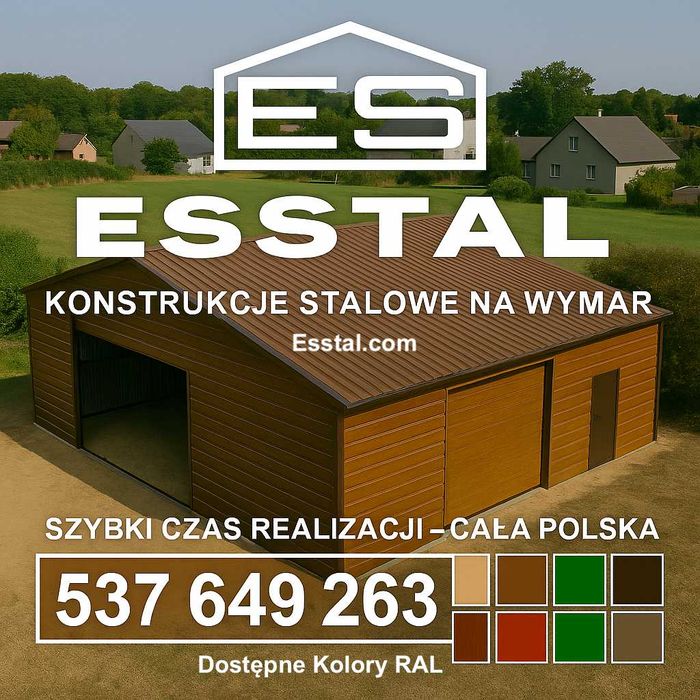 Garaż Blaszany na Samochody | Wiata na Maszyny | Magazyn – ESSTAL*