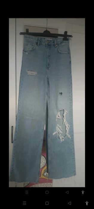Jeansy szerokie zara roz 34/xs