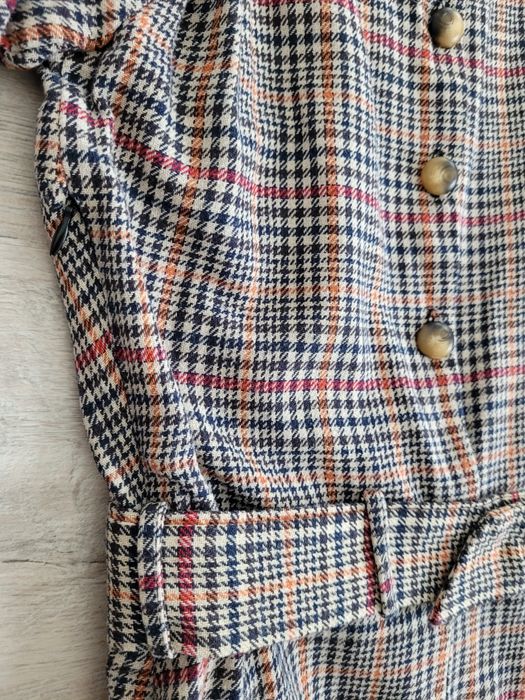 Sukienka ZARA mini długi rękaw pepitka kratka