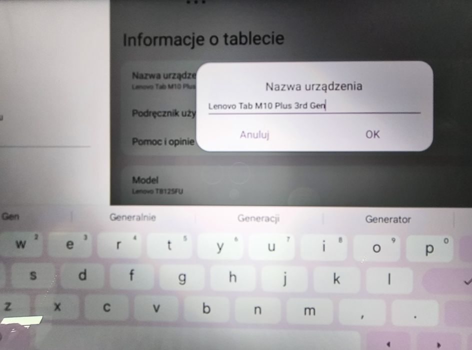Tablet Lenovo M10 plus 3rd Gen.