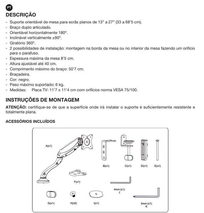 Monitor Philips 24'' - IPS + Suporte Articulado