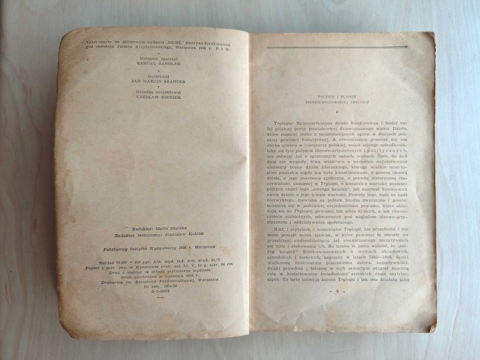 Ogniem i mieczem t. 1-2, H. Sienkiewicz, wyd. z 1956 r.