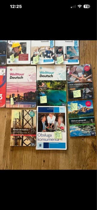 Książki; zawodowe hgt03, geo, niem, ang, matma, inf