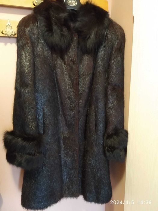 Futro z norek czarne L/XL