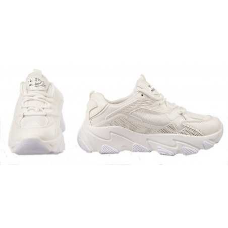 Sportowe sneakersy na grubej podeszwie białe r 38