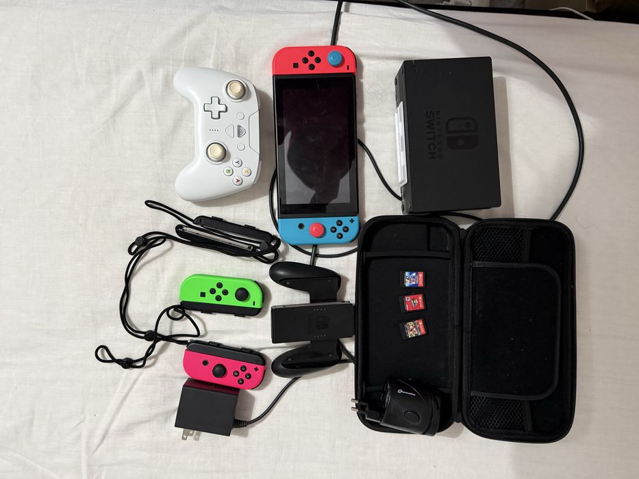 Nintendo switch+jogos+comandos
