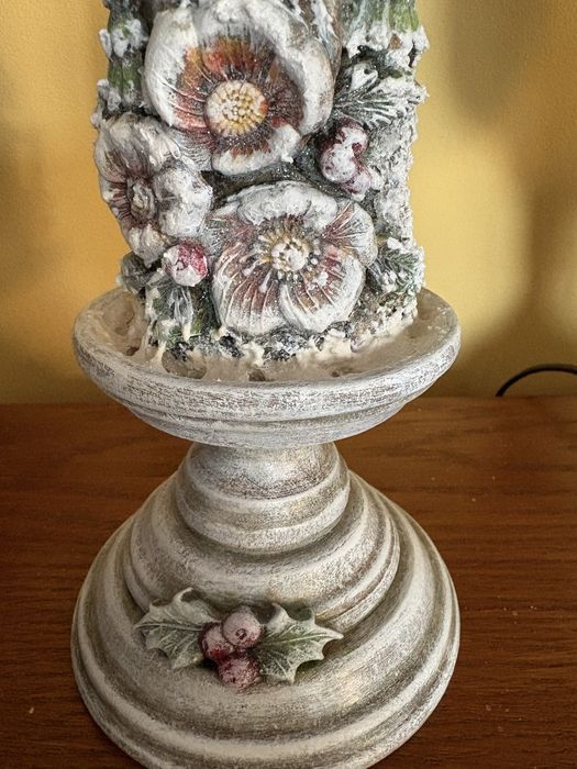 Świecznik świąteczny decoupage