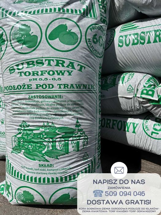 Kora Sosnowa Ziemia Torf Nawóz Dostawa gratis Wyszków okolice !