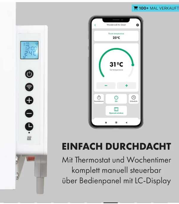 Инфракрасный обогреватель-картина Волны KLARSTEIN Wonderwall air art