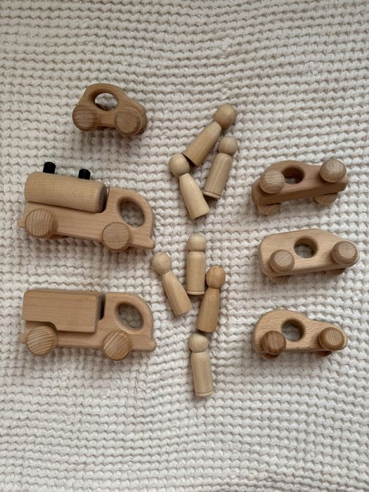 Drewniane autka autko samochodziki samochodzik Lupo ludziki