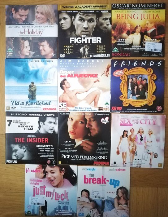 Zestaw filmów DVD 20 szt w j. Angielskim z duńskimi napisami