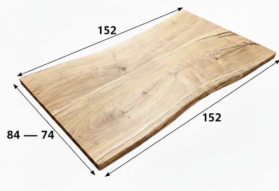 Blat dębowy 155x77-81 na stół biurko ławę Live Edge