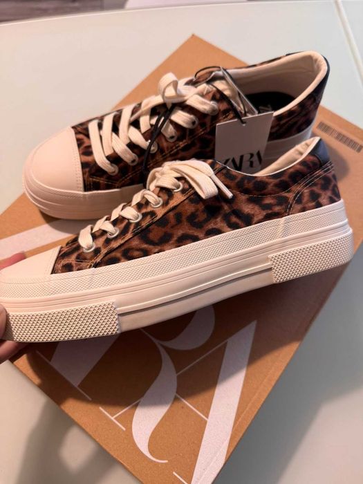 Жіночі кеди кросівки леопард zara зара 37 женские кроссовки