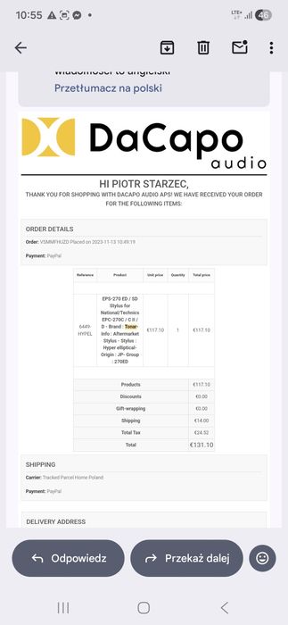 Igła Eliptyczna Technics 270C