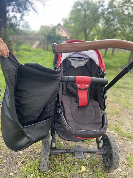 Дитяча коляска 2 в 1 з екошкіри