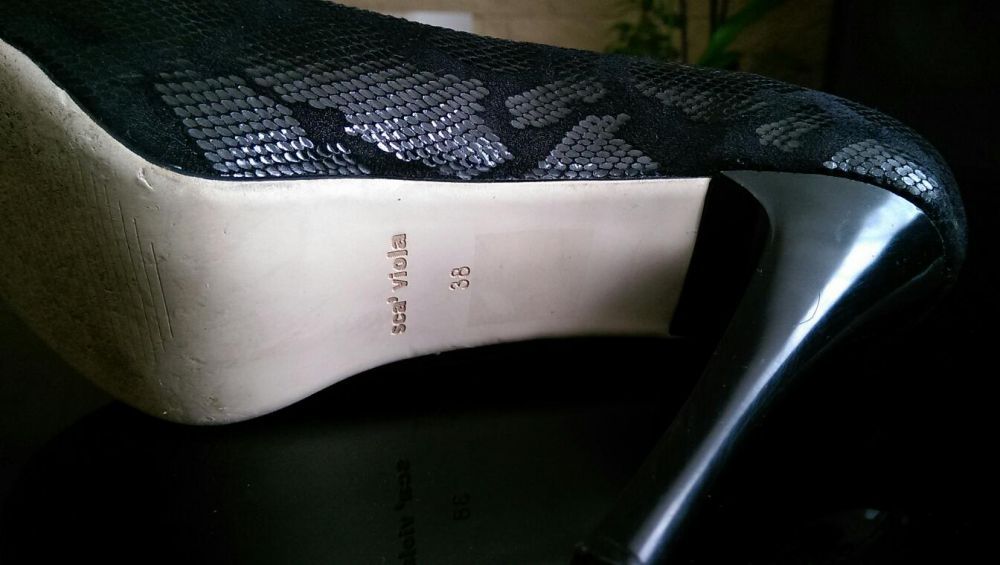 Buty, szpilki, skóra naturalna, czarne, peep toe, Gino Rossi