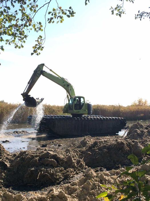 Плавающий экскаватор драглайн земснаряд
