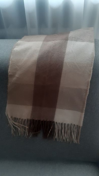 Szalik Reserved beżowo-brązpwy w kratę