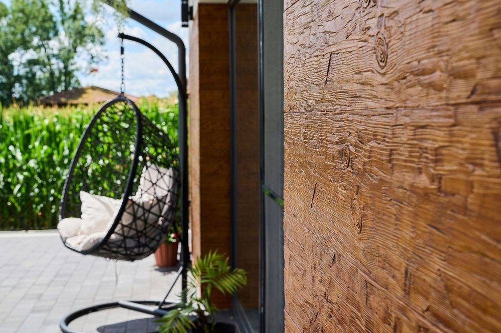 Deska Ścienna Na Elewację Złoty Dąb Imitacja Drewna Dekor 3D Próbka