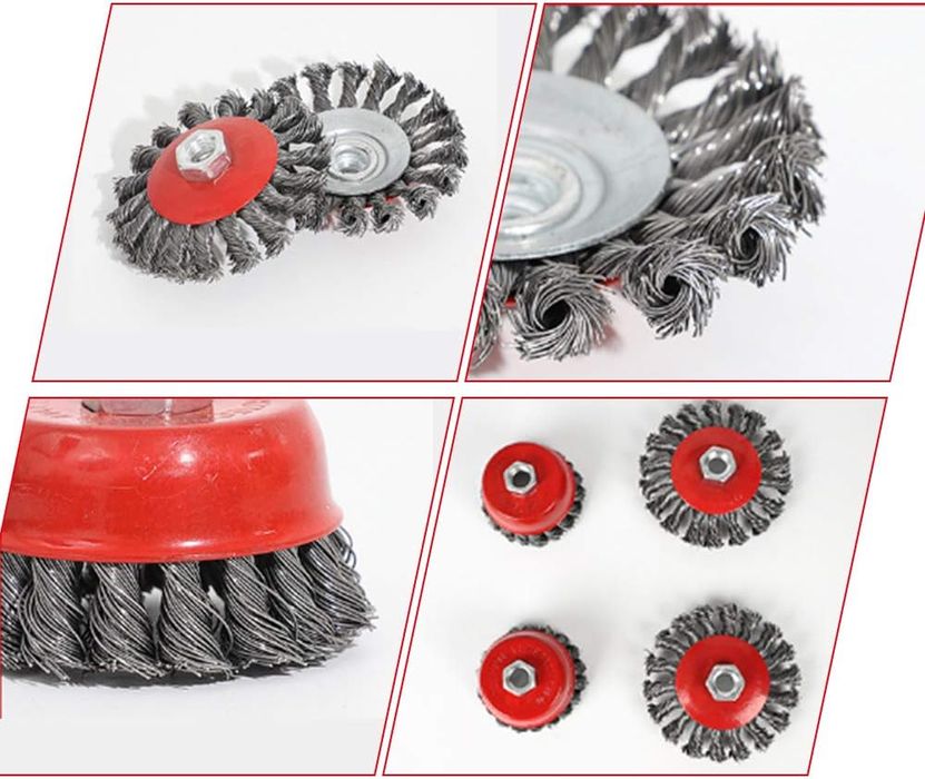 Szczotka druciana do wiertarki szlifierki zestaw 75-100mm